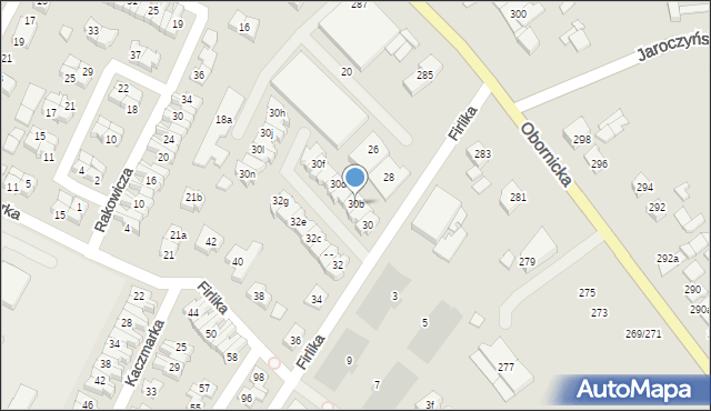 Poznań, Firlika Franciszka, 30b, mapa Poznania