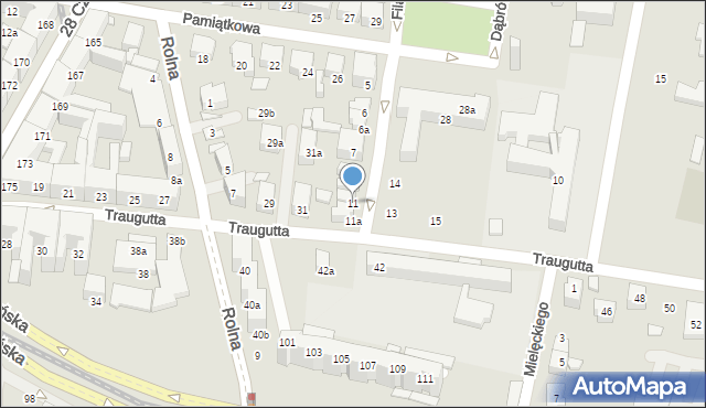 Poznań, Filarecka, 11, mapa Poznania