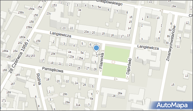 Poznań, Filarecka, 2, mapa Poznania