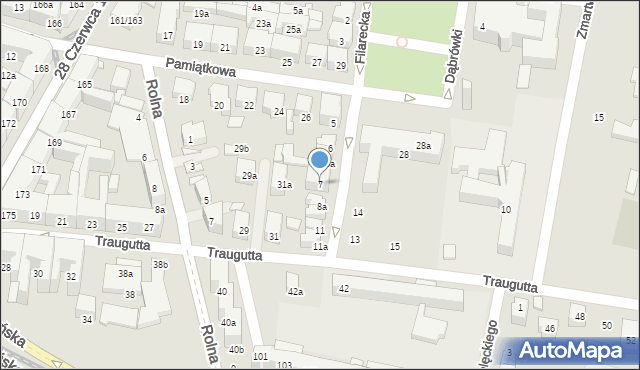 Poznań, Filarecka, 7, mapa Poznania