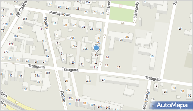 Poznań, Filarecka, 8a, mapa Poznania