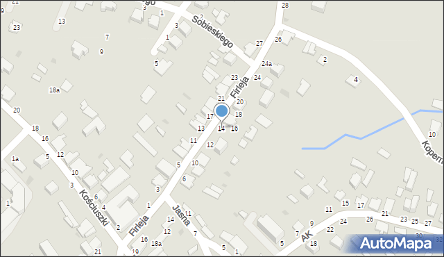 Radomyśl Wielki, Firleja, 14, mapa Radomyśl Wielki