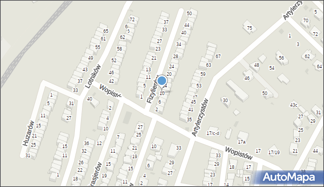 Radzionków, Fizylierów, 10, mapa Radzionków