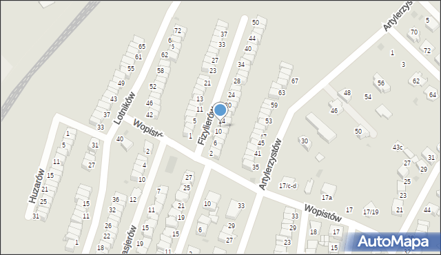 Radzionków, Fizylierów, 12, mapa Radzionków