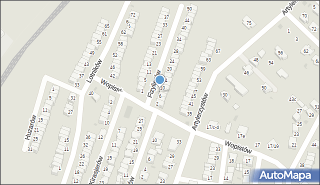 Radzionków, Fizylierów, 8, mapa Radzionków