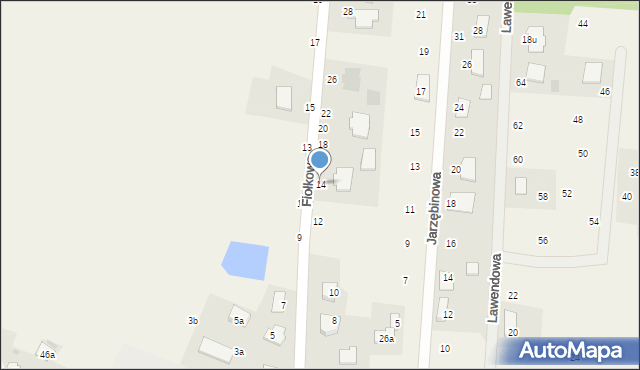 Rożno-Parcele, Fiołkowa, 14, mapa Rożno-Parcele