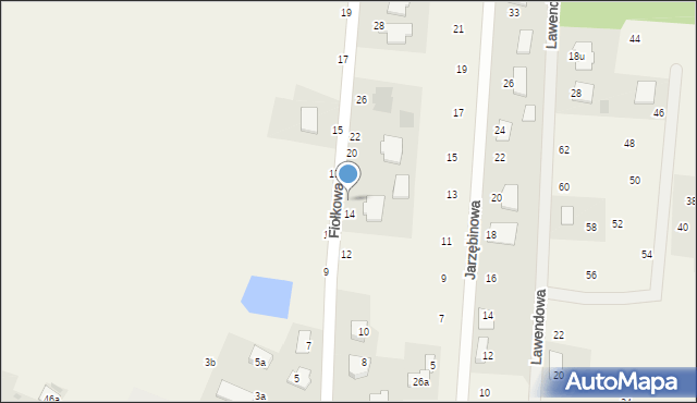 Rożno-Parcele, Fiołkowa, 16, mapa Rożno-Parcele