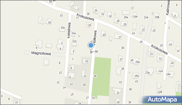 Rożno-Parcele, Fiołkowa, 35, mapa Rożno-Parcele