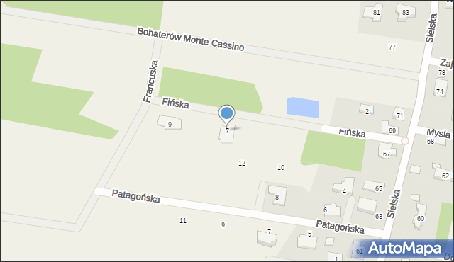 Siedliska, Fińska, 7, mapa Siedliska