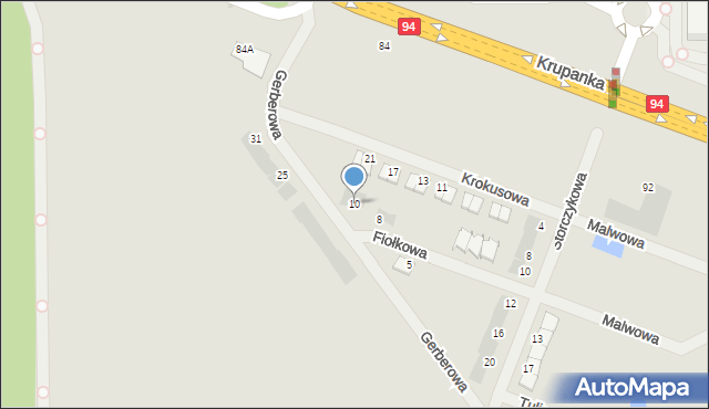 Siemianowice Śląskie, Fiołkowa, 10, mapa Siemianowice Śląskie