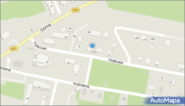 Siemiatycze, Fiołkowa, 11, mapa Siemiatycze