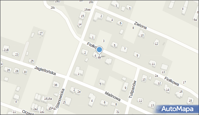 Stanowice, Fiołkowa, 4a, mapa Stanowice