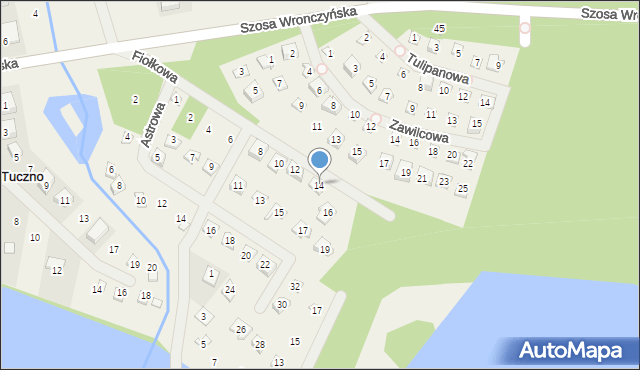 Stęszewko, Fiołkowa, 14, mapa Stęszewko