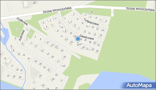 Stęszewko, Fiołkowa, 17, mapa Stęszewko