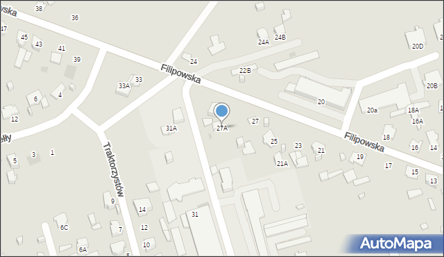 Suwałki, Filipowska, 27A, mapa Suwałk