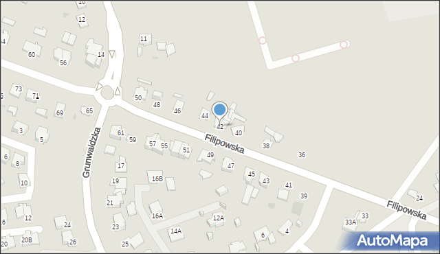 Suwałki, Filipowska, 42, mapa Suwałk