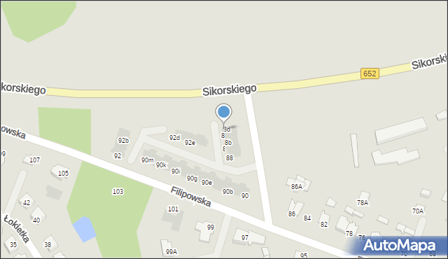 Suwałki, Filipowska, 88d, mapa Suwałk