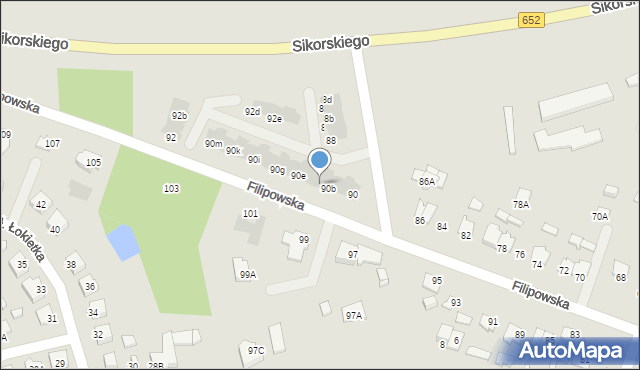 Suwałki, Filipowska, 90c, mapa Suwałk