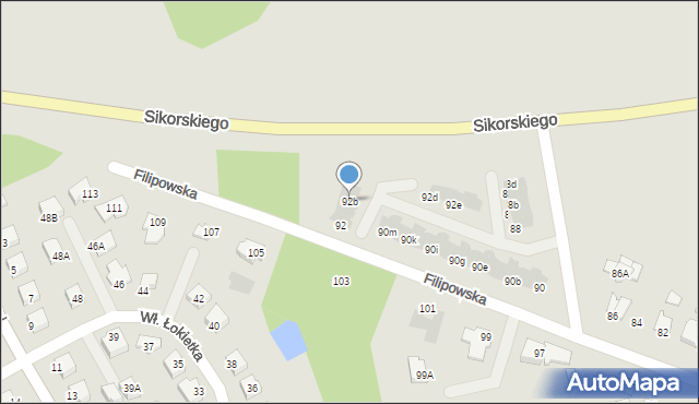 Suwałki, Filipowska, 92b, mapa Suwałk