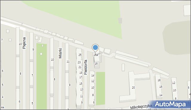 Szczecin, Fieldorfa-Nila Augusta Emila, gen., 16a, mapa Szczecina