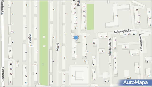 Szczecin, Fieldorfa-Nila Augusta Emila, gen., 7, mapa Szczecina