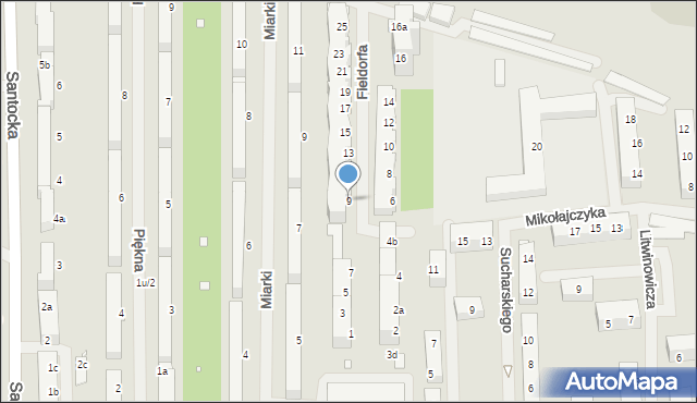 Szczecin, Fieldorfa-Nila Augusta Emila, gen., 9, mapa Szczecina