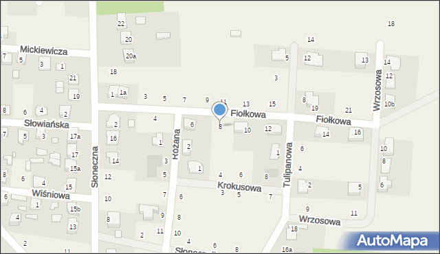 Tarnów Opolski, Fiołkowa, 8, mapa Tarnów Opolski