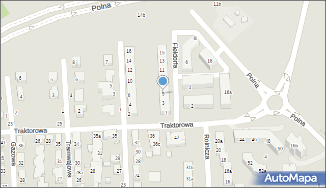 Toruń, Fieldorfa-Nila Augusta Emila, gen., 5, mapa Torunia