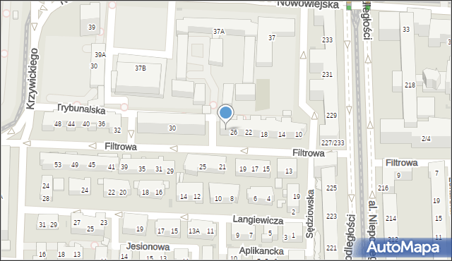 Warszawa, Filtrowa, 28, mapa Warszawy