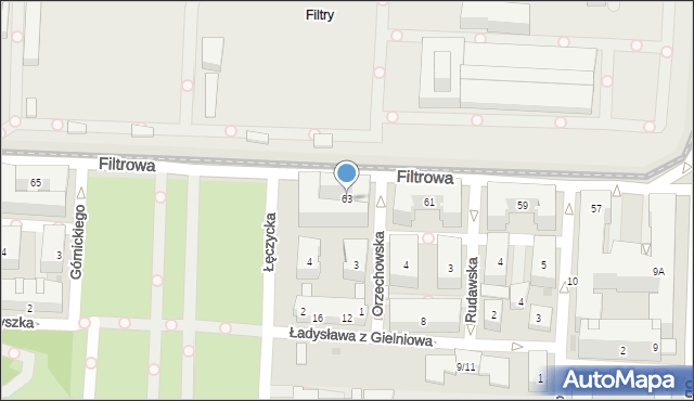 Warszawa, Filtrowa, 63, mapa Warszawy