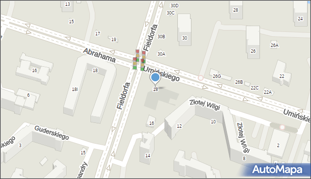 Warszawa, Fieldorfa-Nila Augusta Emila, gen., 18, mapa Warszawy