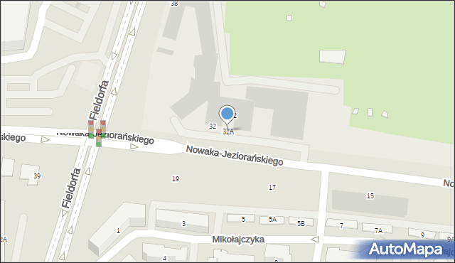 Warszawa, Fieldorfa-Nila Augusta Emila, gen., 32A, mapa Warszawy