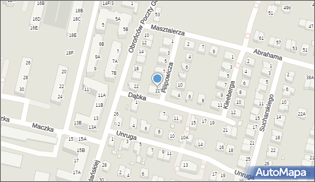 Wrocław, Filipowicza Juliana, gen., 11, mapa Wrocławia