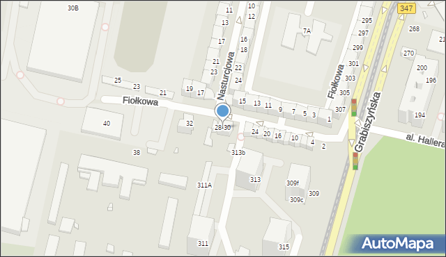 Wrocław, Fiołkowa, 28-30, mapa Wrocławia