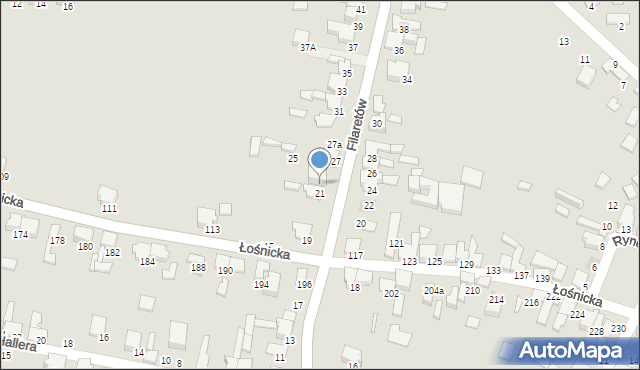 Zawiercie, Filaretów, 23, mapa Zawiercie