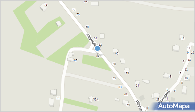 Zawiercie, Filaretów, 69, mapa Zawiercie