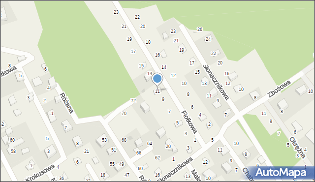 Zbychowo, Fiołkowa, 11, mapa Zbychowo