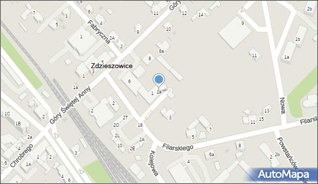 Zdzieszowice, Filarskiego, 1a, mapa Zdzieszowice