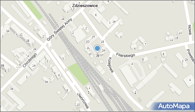 Zdzieszowice, Filarskiego, 2E, mapa Zdzieszowice