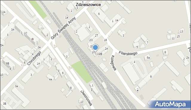 Zdzieszowice, Filarskiego, 2G, mapa Zdzieszowice