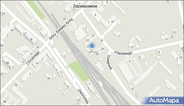 Zdzieszowice, Filarskiego, 2H, mapa Zdzieszowice