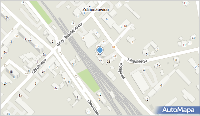 Zdzieszowice, Filarskiego, 2J, mapa Zdzieszowice