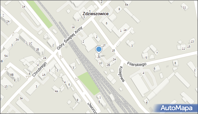 Zdzieszowice, Filarskiego, 2L, mapa Zdzieszowice