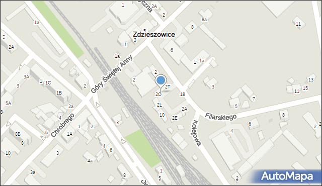 Zdzieszowice, Filarskiego, 2P, mapa Zdzieszowice