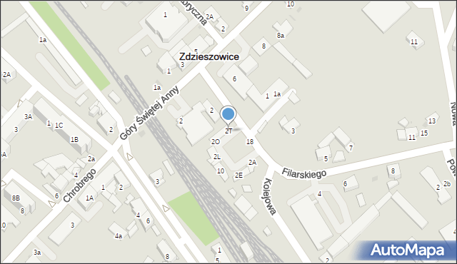 Zdzieszowice, Filarskiego, 2T, mapa Zdzieszowice