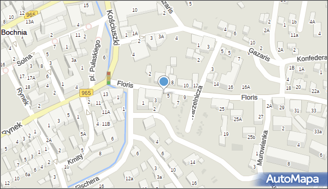 Bochnia, Floris, 6a, mapa Bochni