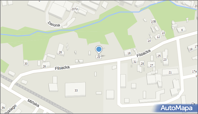 Bydgoszcz, Flisacka, 22, mapa Bydgoszczy