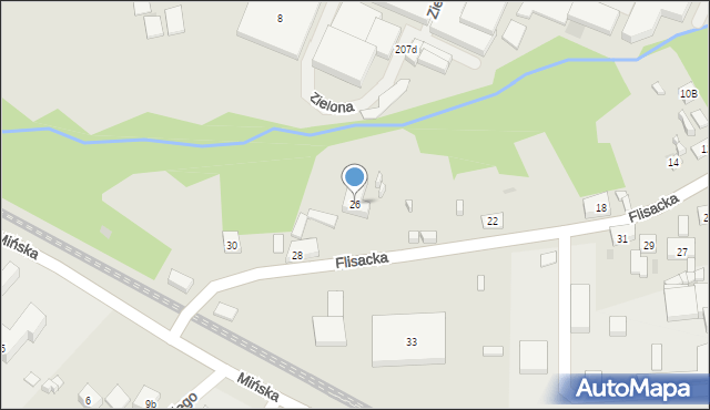 Bydgoszcz, Flisacka, 26, mapa Bydgoszczy