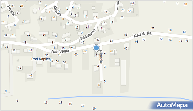 Czernichów, Flisacka, 2, mapa Czernichów