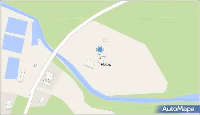 Flisów, Flisów, 2, mapa Flisów